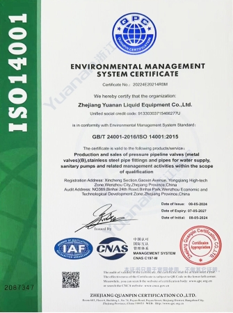 ISO14001:2015 Sertifikası